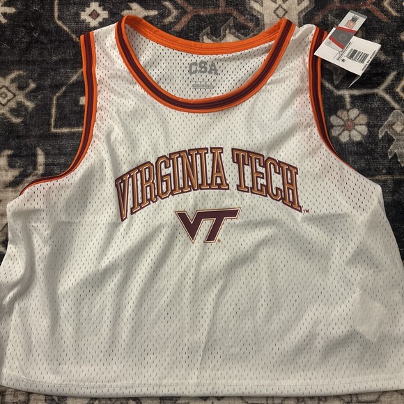 NCAA Women's Size Large Virginia Tech Hokies WHITE Cropped Jersey - Picture 1 of 3
